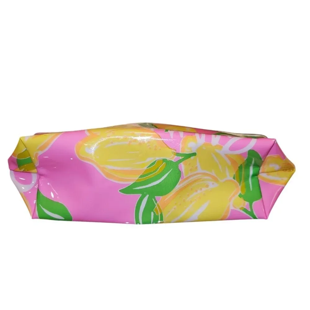 Lily Pulitzer Pink & Lemon Zip Closure Cosmetic Bag